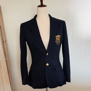 Polo Ralph Lauren Navy and Gold Blazer size 0